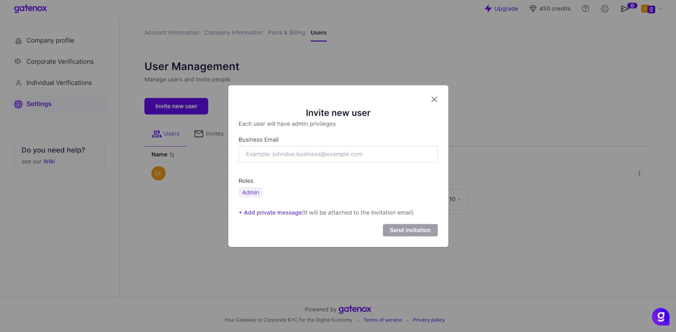 Invite users
